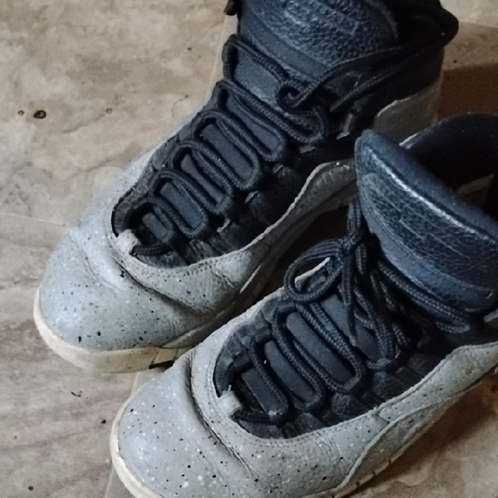 Jordan 10 Grey and Black High-Top Sneakers